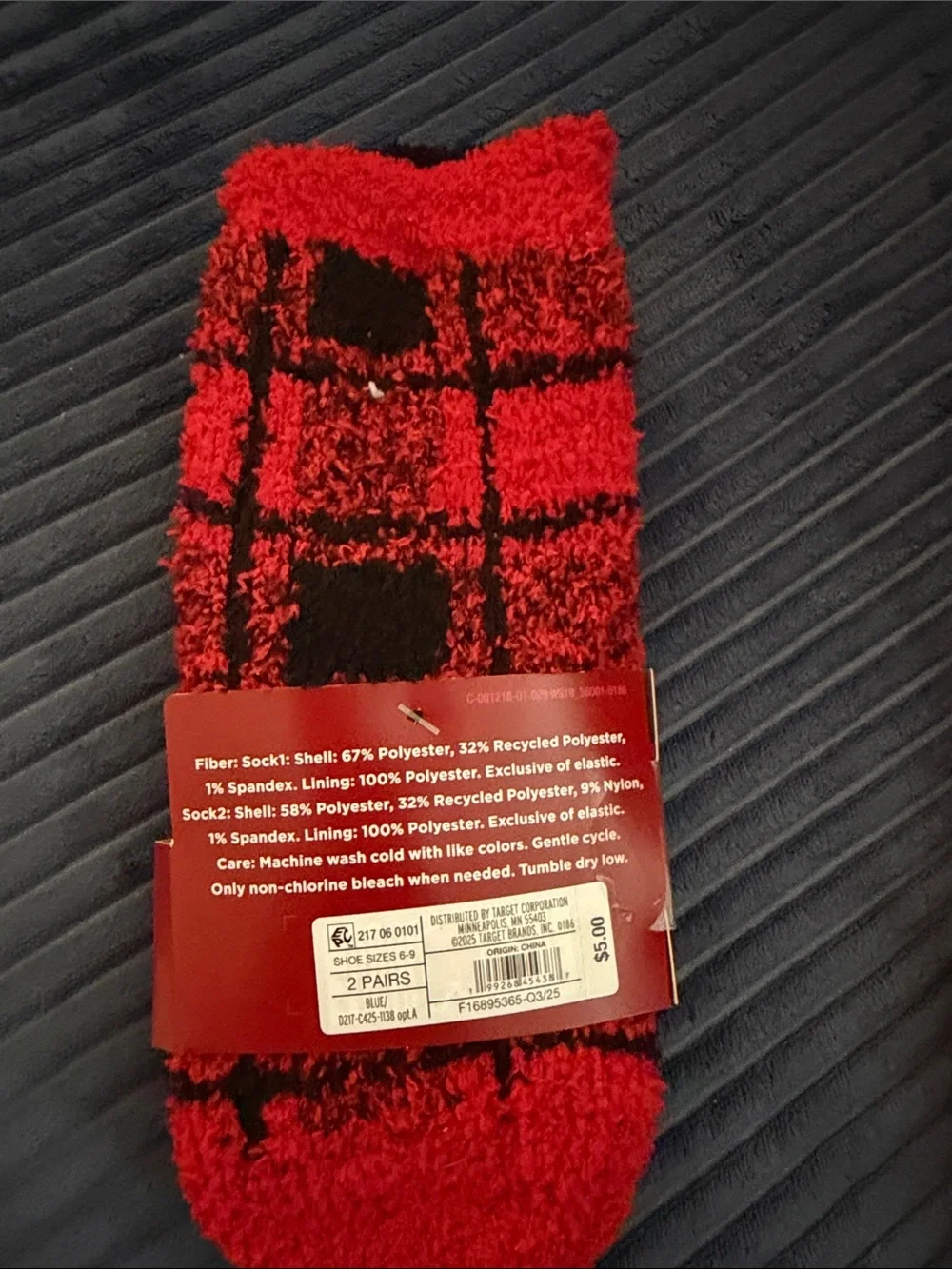 Wondershop Toddler’s Crew Socks - Red, Black, White
